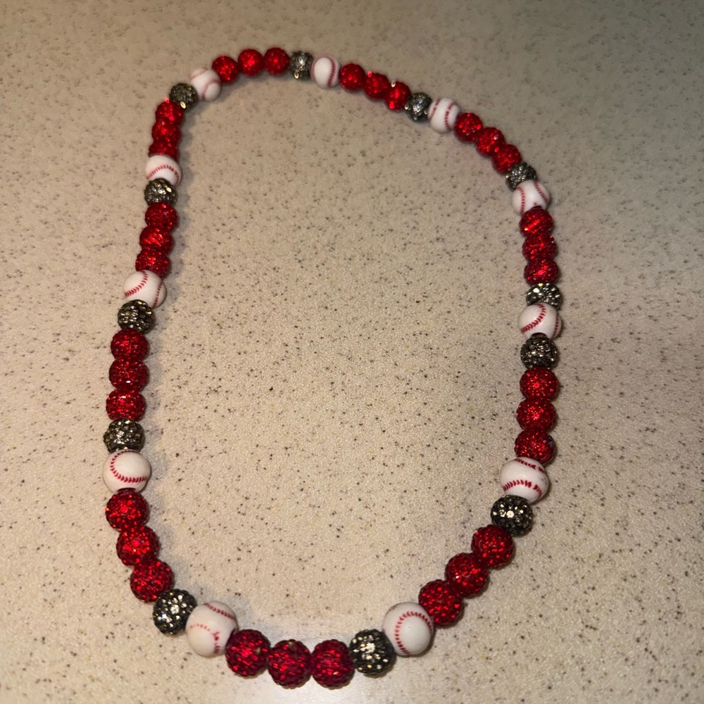 Baseball Beaded Neclace